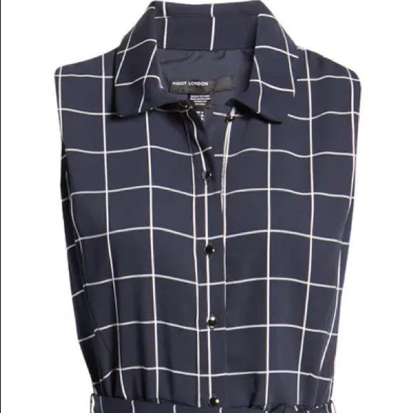 MAGGY LONDON Courtney Windowpane Midi Shirtdress - Picture 3 of 13
